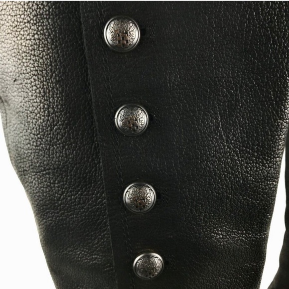 Vince Camuto Almay Womens Size 8 B Wedge Knee High Leather Boots Cuff Buttons - Picture 2 of 10